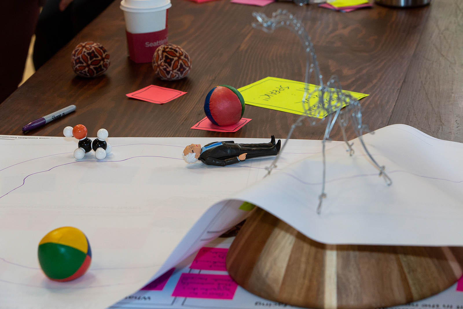Learning and computing together. In one design group, attendees envisioned a game that was both virtual and tangible, allowing for cross-setting – and cross-generational – collaboration and problem-solving.